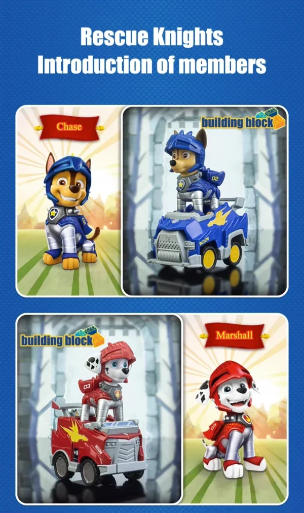 Paw Patrol Building Block Pull-Back Vehicle – Chase, Skye, Marshall & Rubble - Image 48