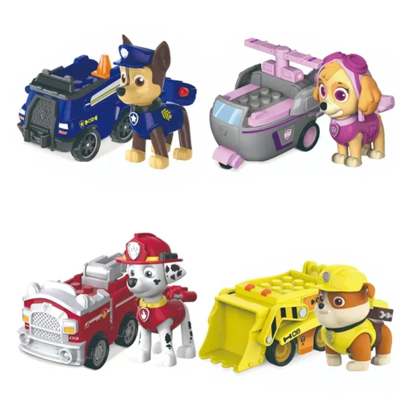 Paw Patrol Building Block Pull-Back Vehicle – Chase, Skye, Marshall & Rubble - Image 2