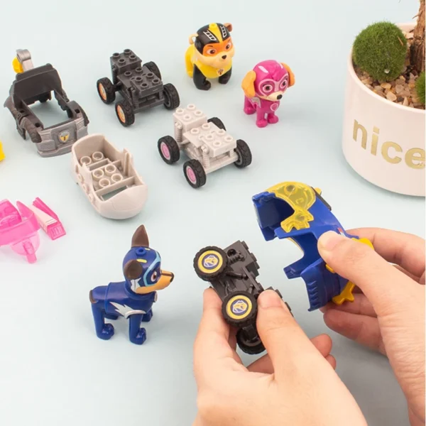 Paw Patrol Building Block Pull-Back Vehicle – Chase, Skye, Marshall & Rubble - Image 5