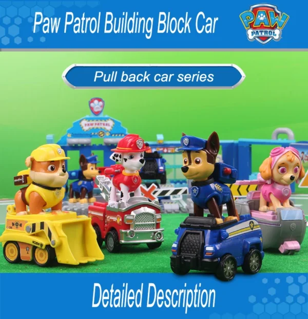 Paw Patrol Building Block Pull-Back Vehicle – Chase, Skye, Marshall & Rubble - Image 26