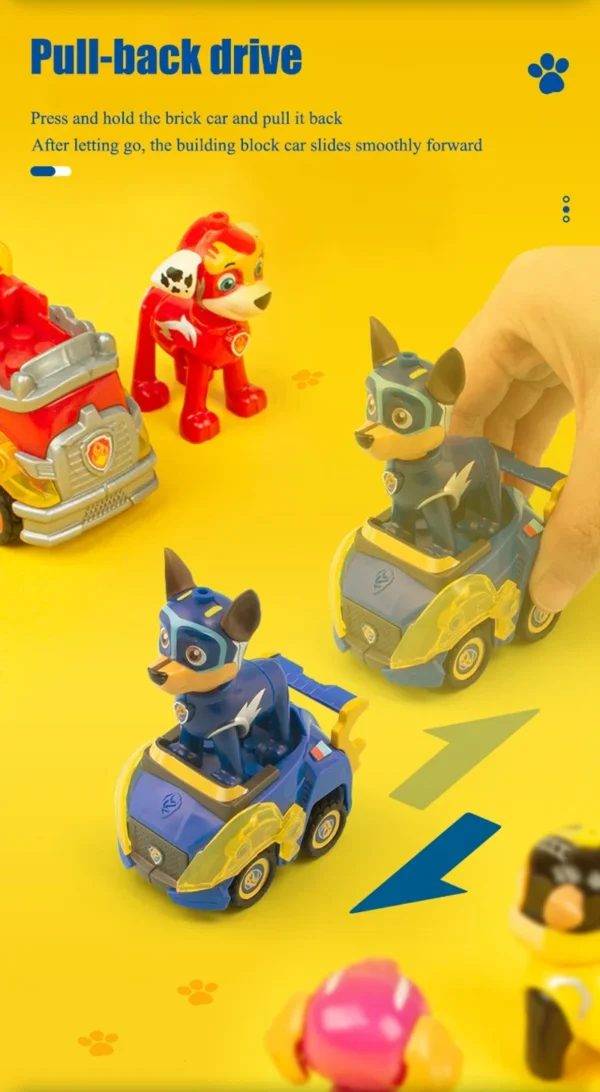 Paw Patrol Building Block Pull-Back Vehicle – Chase, Skye, Marshall & Rubble - Image 36
