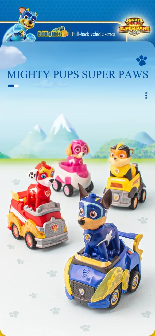 Paw Patrol Building Block Pull-Back Vehicle – Chase, Skye, Marshall & Rubble - Image 35