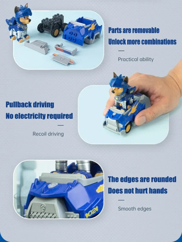 Paw Patrol Building Block Pull-Back Vehicle – Chase, Skye, Marshall & Rubble - Image 53