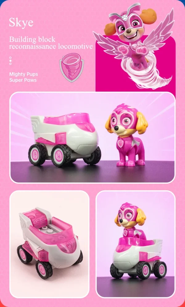 Paw Patrol Building Block Pull-Back Vehicle – Chase, Skye, Marshall & Rubble - Image 39