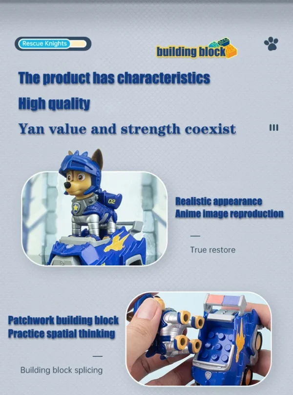 Paw Patrol Building Block Pull-Back Vehicle – Chase, Skye, Marshall & Rubble - Image 52