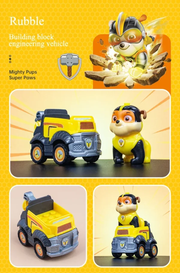 Paw Patrol Building Block Pull-Back Vehicle – Chase, Skye, Marshall & Rubble - Image 41