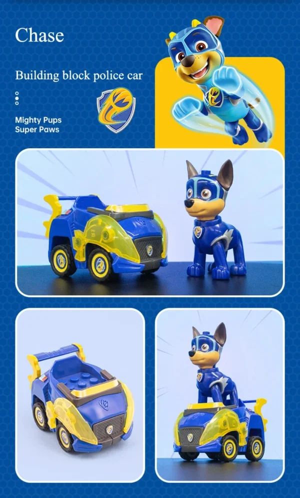 Paw Patrol Building Block Pull-Back Vehicle – Chase, Skye, Marshall & Rubble - Image 38