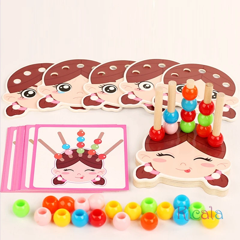 Baby Threading Bead Game Emotion Matching Color Sorting - Image 5