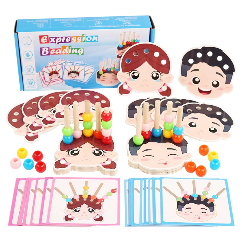 Baby Threading Bead Game Emotion Matching Color Sorting - Image 2