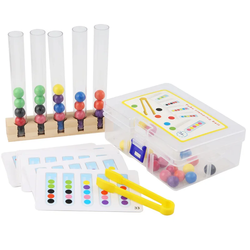 Clip Wooden Beads Test Tube Toy