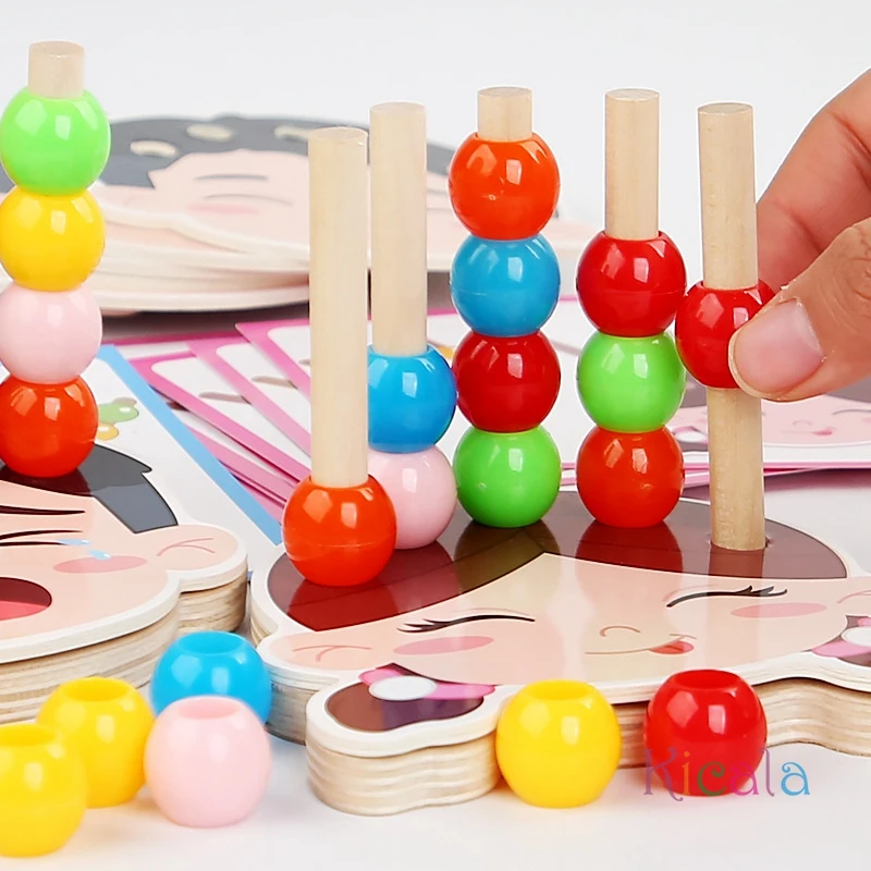 Baby Threading Bead Game Emotion Matching Color Sorting - Image 3